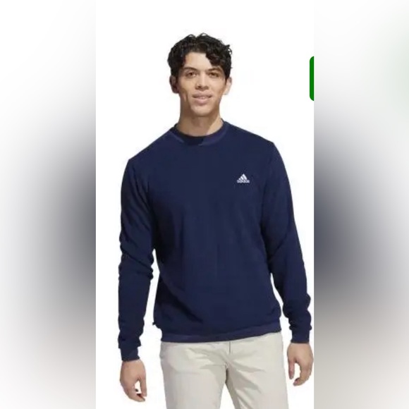 NWT! adidas Core Crewneck Sweatshirt Golf Collegiate Navy Outerwear Men - Picture 2 of 11